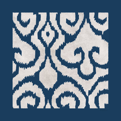«Simply Elegant II White on Blue» par Nancy Green - reproduction d'art sur toile tendue