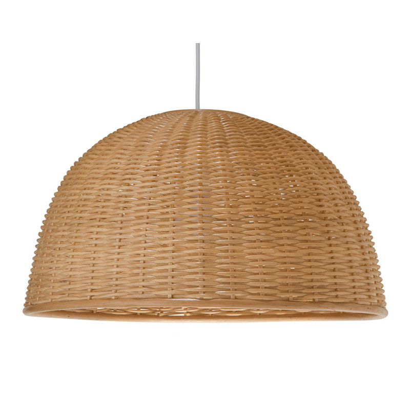 Luminaire suspendu en forme de dôme 1 lumière Hatsu, Brun naturel