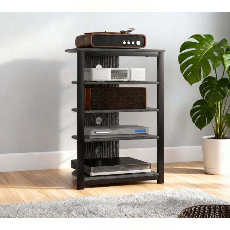 Meuble télé, tablettes de rangement et structure en acier pour chambre à coucher