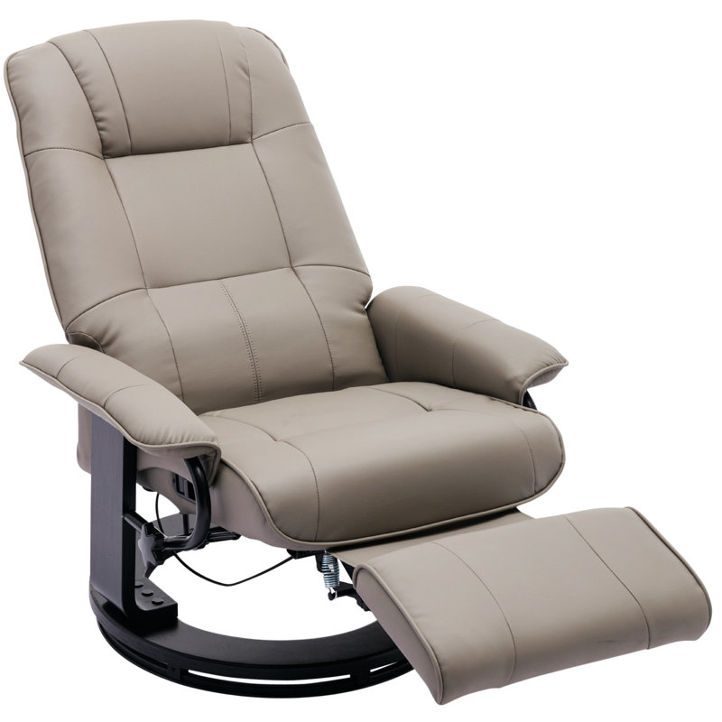 Fauteuil inclinable pivotant en cuir Huntingtown, Similicuir gris