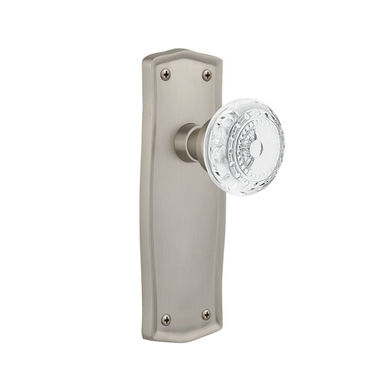 Prairie Plate with Crystal Meadows Knob, Satin Nickel, 2-3/8”