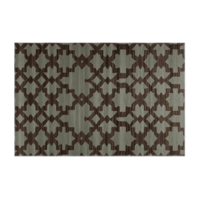 Trellis Brown Indoor and Outdoor Area Rug, Rectangle 9' x 12'