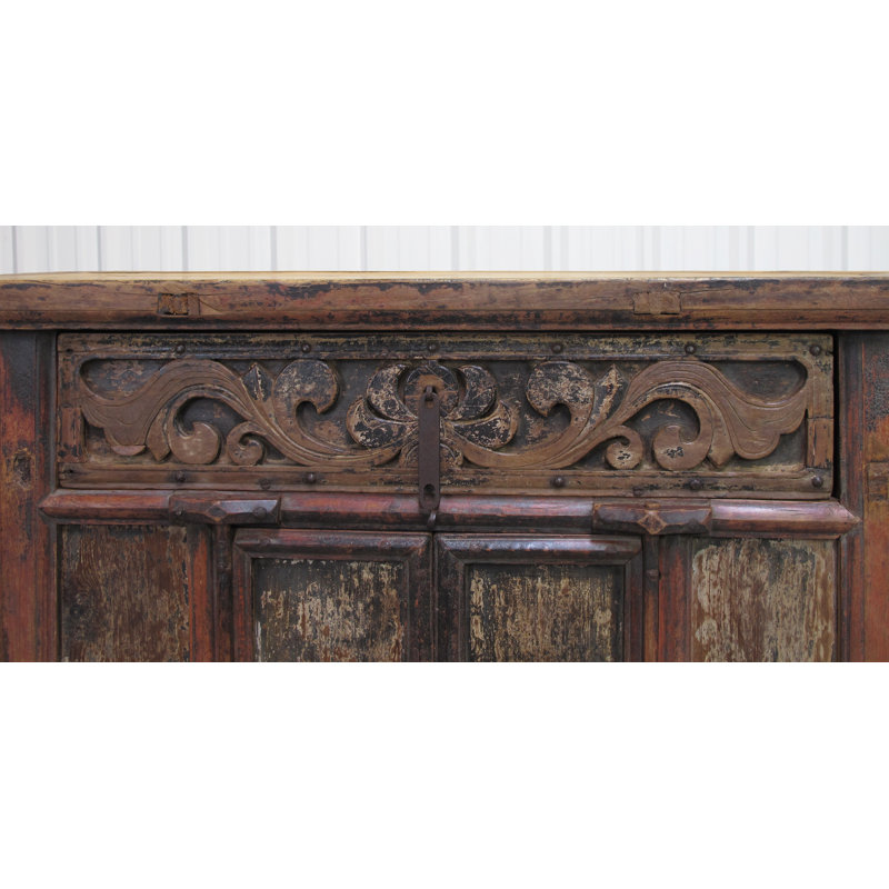 Antique Carved Elm Cabinet