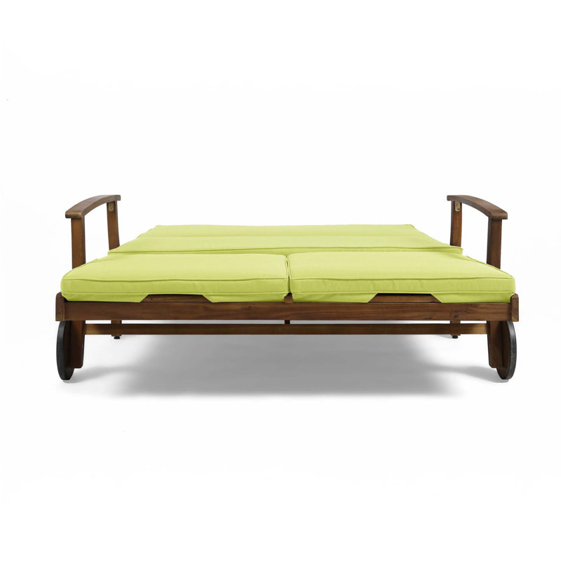 Modern Double Chaise Lounge, Green