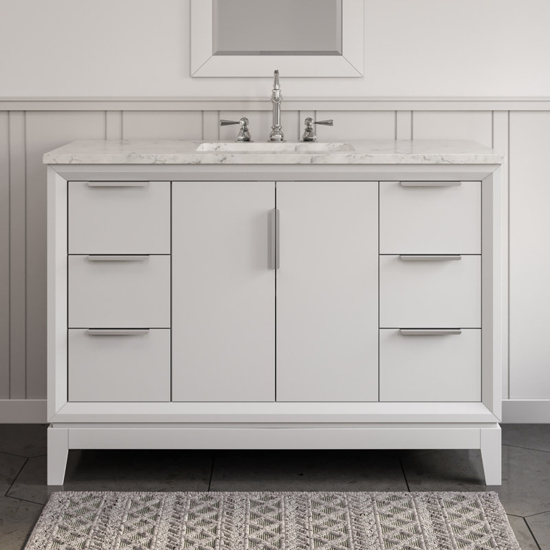 Venito Belmar 48'' Single Bathroom Vanity, White, Chrome
