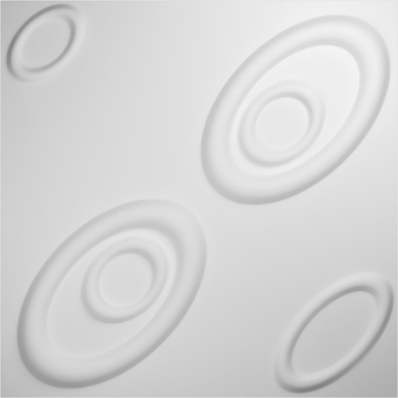 White Textured 3D PVC Decorative Wall Panels, 19.63" x 19.63", Set of 10