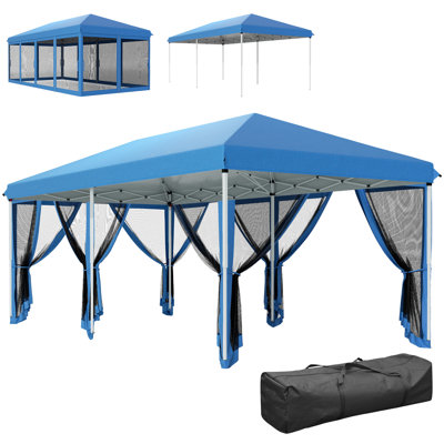 3x6m Pop Up Gazebo, Outdoor Canopy Shelter, Marquee Party Wedding Tent