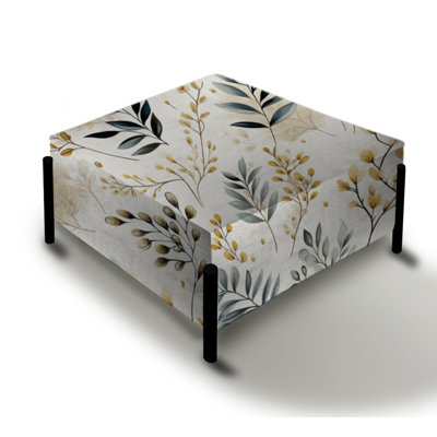 Serene Ferns II - Plants Large Square Ottoman