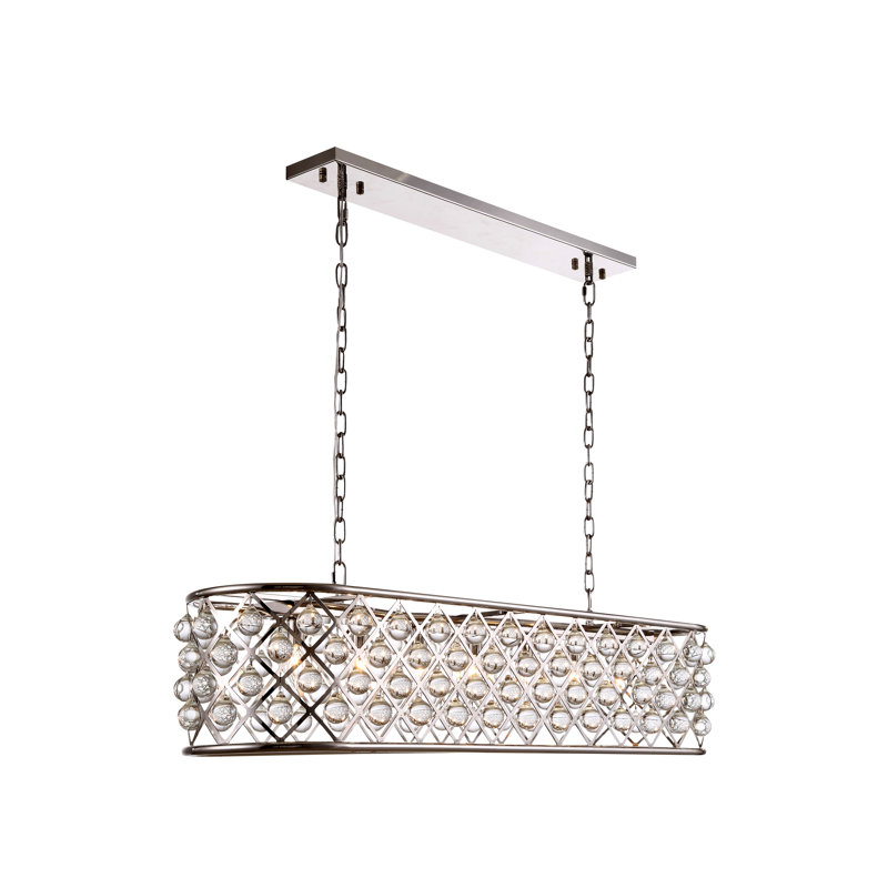 Swinney 7 - Light Kitchen Island Pendant, Mocha Brown, Crystal Clear