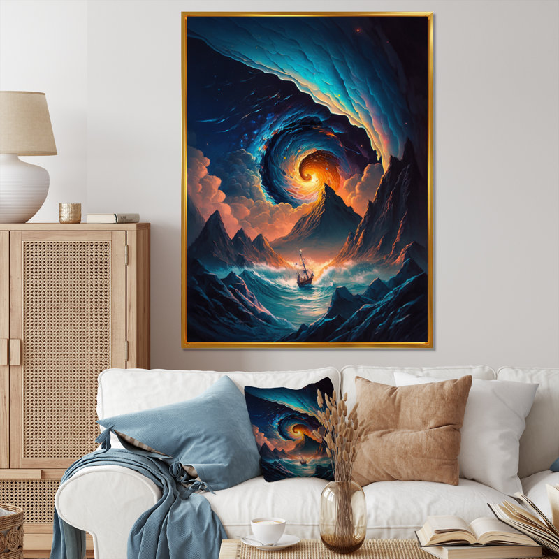 «End Of The World Fantasy II», impression sur toile, H 32 po x l 16 po x P 1 po, Encadrement doré