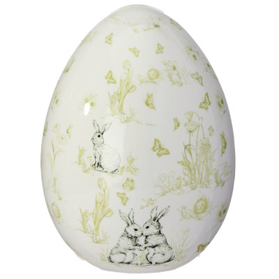 7" Dolomite Bunny Toile Egg