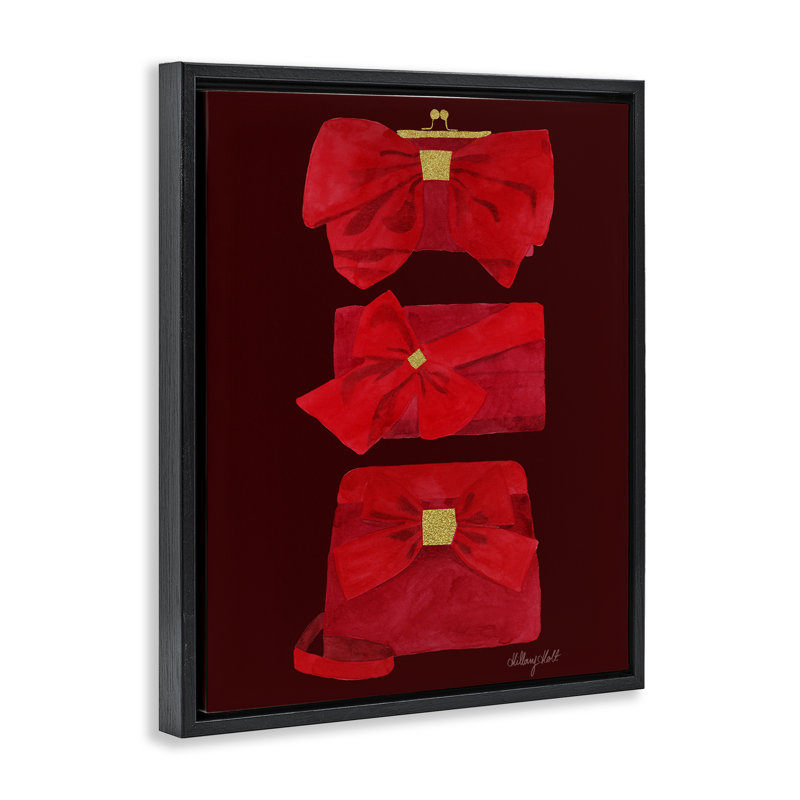 Cadre flottant Ruby Red Clutches, conception de Hillary Holt, Cadre flottant noir de jais, H 21 po x l 17 po