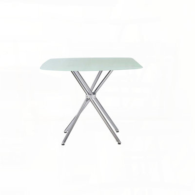 36" Square Frosted Tempered Glass Dining Table