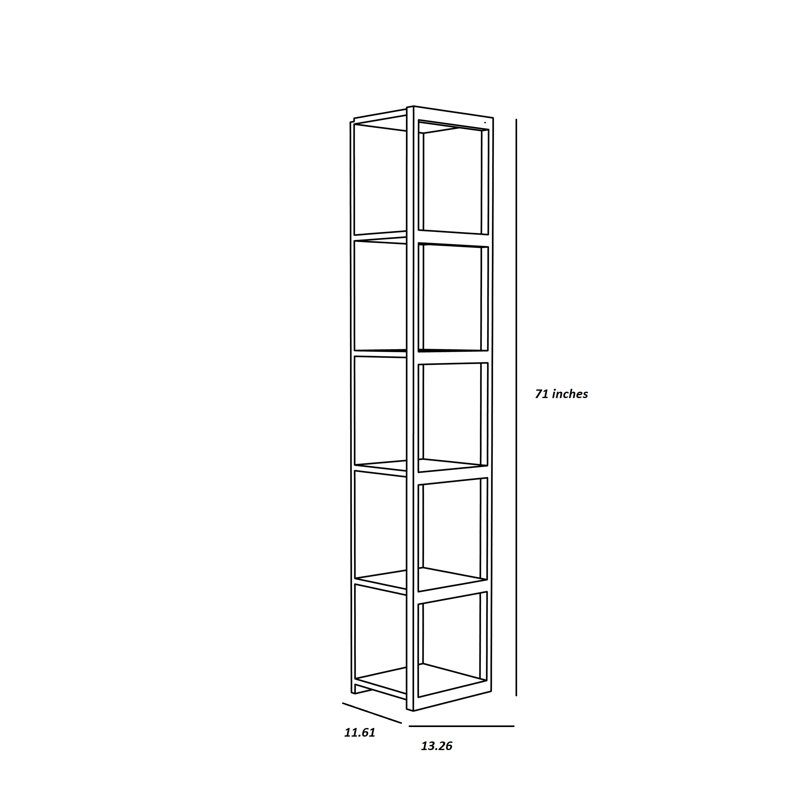 Abshire 180.cm H Stainless Steel Standard Bookcase, White/Blue