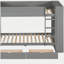 Lit superposé simple au-dessus de simple avec 2 tiroirs et armoires multicouches, gris-121069958