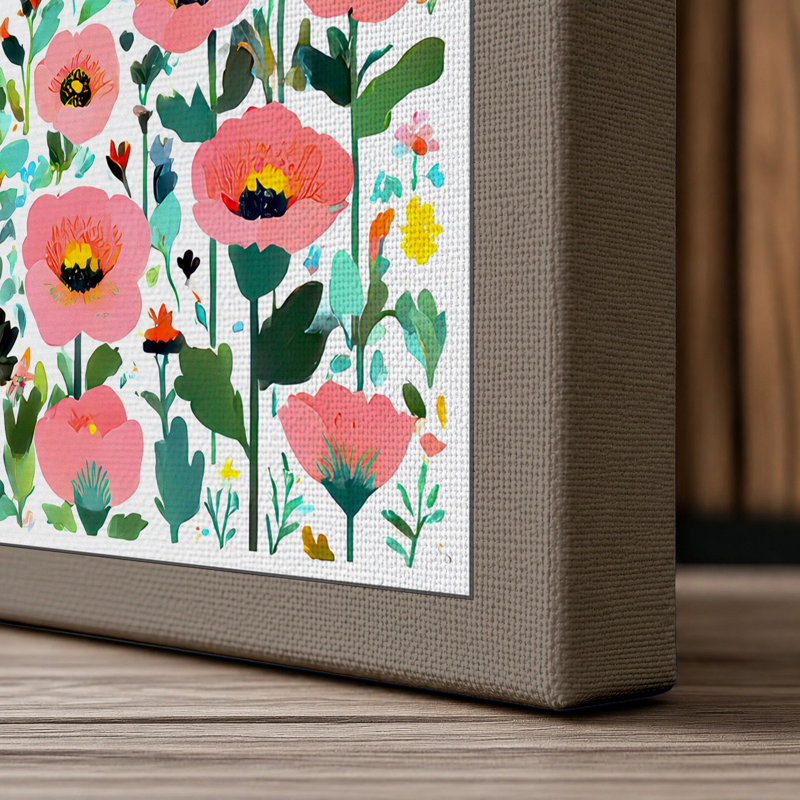 Butterfly Among Blooms Boho - Print, 30x20 - 76.2 x 50.8 cm, Taupe Border