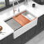 Station de travail blanche Farmhouse Sink - 33 po x 20 po x 10 po en porcelaine blanche