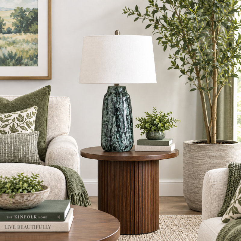 Sirocco 27" Dark Green Ceramic Table Lamp