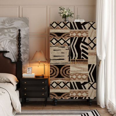 Armoire de rangement rétro peinte