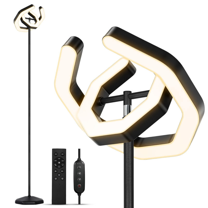 185cm Polished Column Floor Lamp