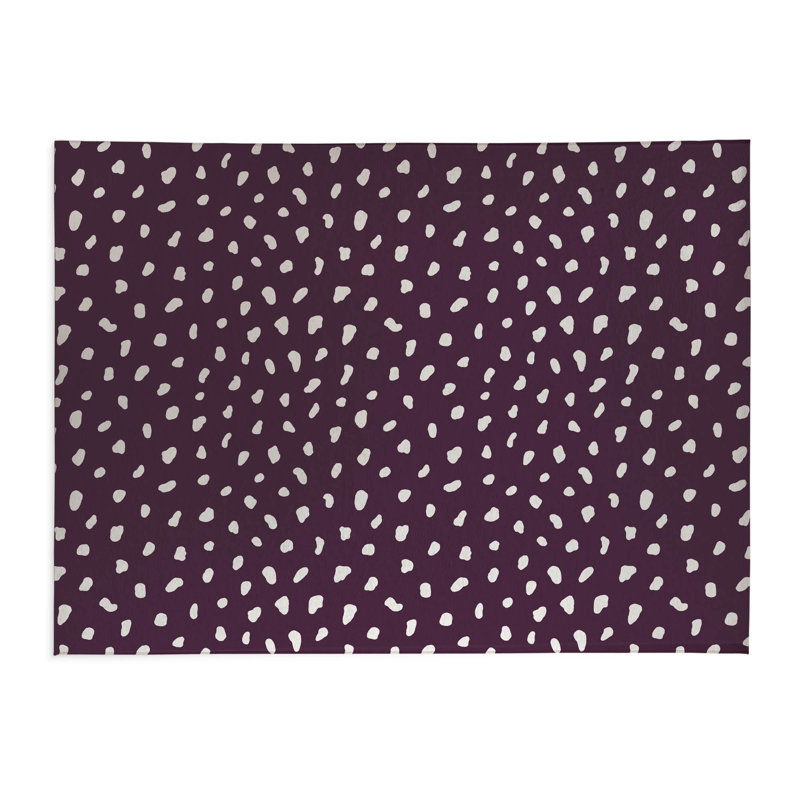 Tapis de cuisine Paint Drop, Aubergine, Rectangle 5 pi x 7 pi