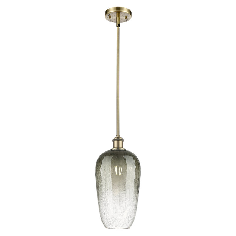 Mini-luminaire suspendu à tige 1 lumière 7 "Ballston - Caroline, Ardoise, Laiton antique