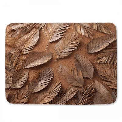 Tapis de bain bronze à feuilles de palmier