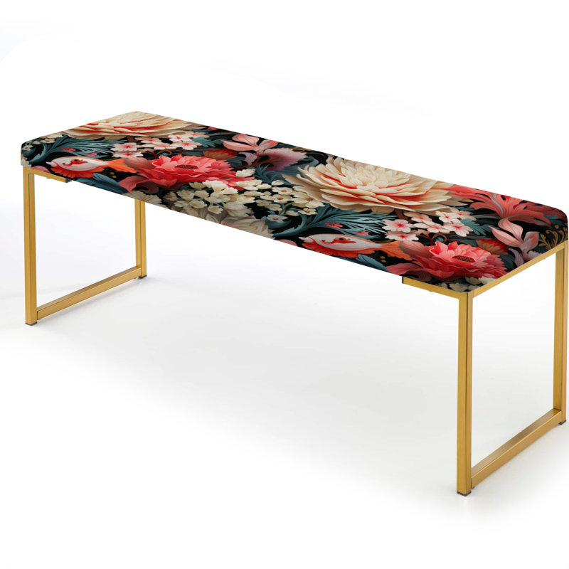 Motif tropical Coral Crest - banc rembourré doré Tropical