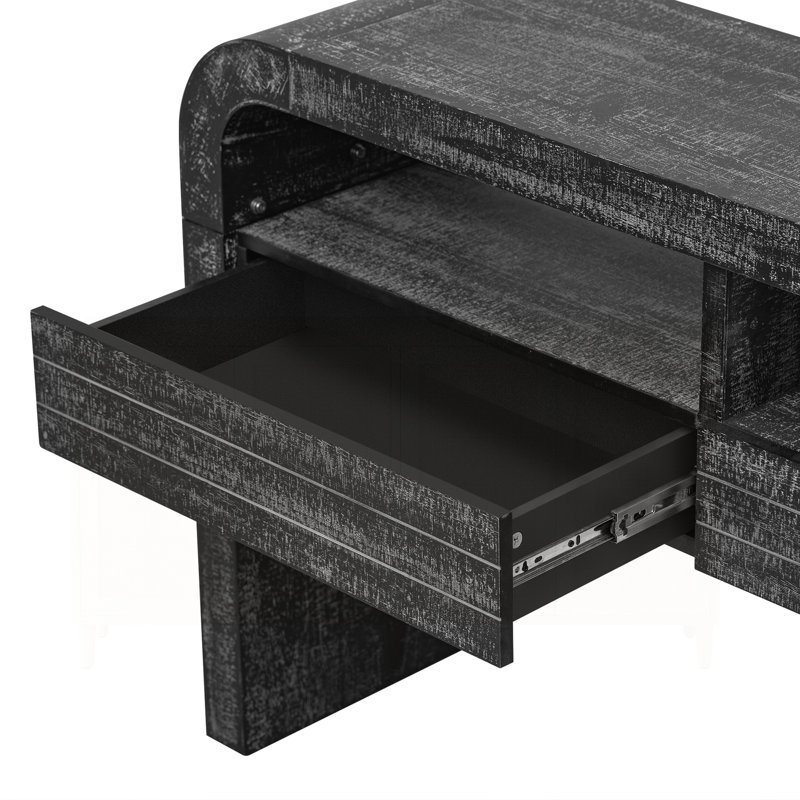 Exquisite Conway with Dual-Layer Design and Large Drawers for Various Spaces, Antique Black