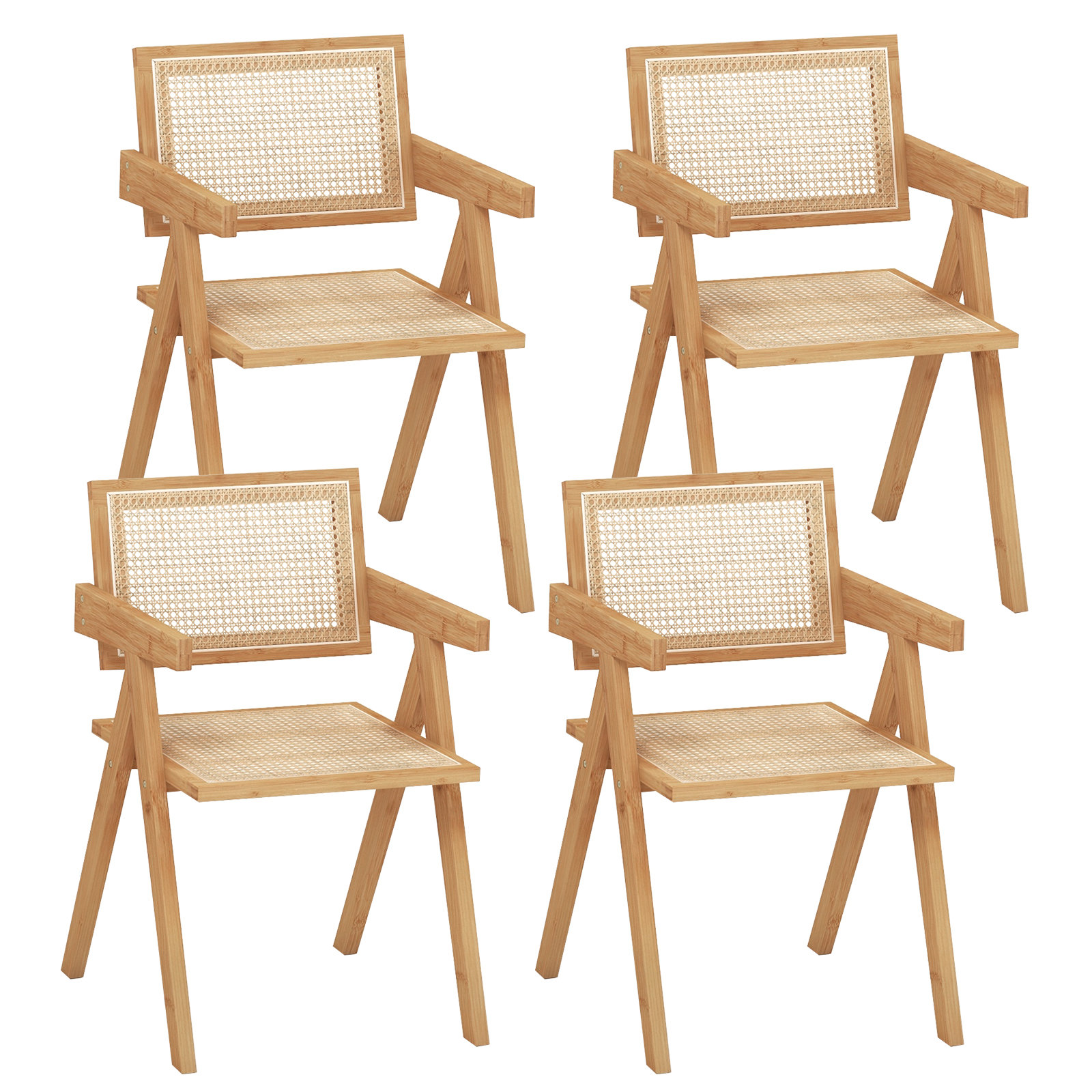 Bay Isle Home™ Set Of Rattan Accent Chairs Mid Century Dining