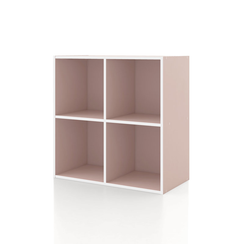 Bibliothèque de rangement Moduline, 4 cubes, Rose clair