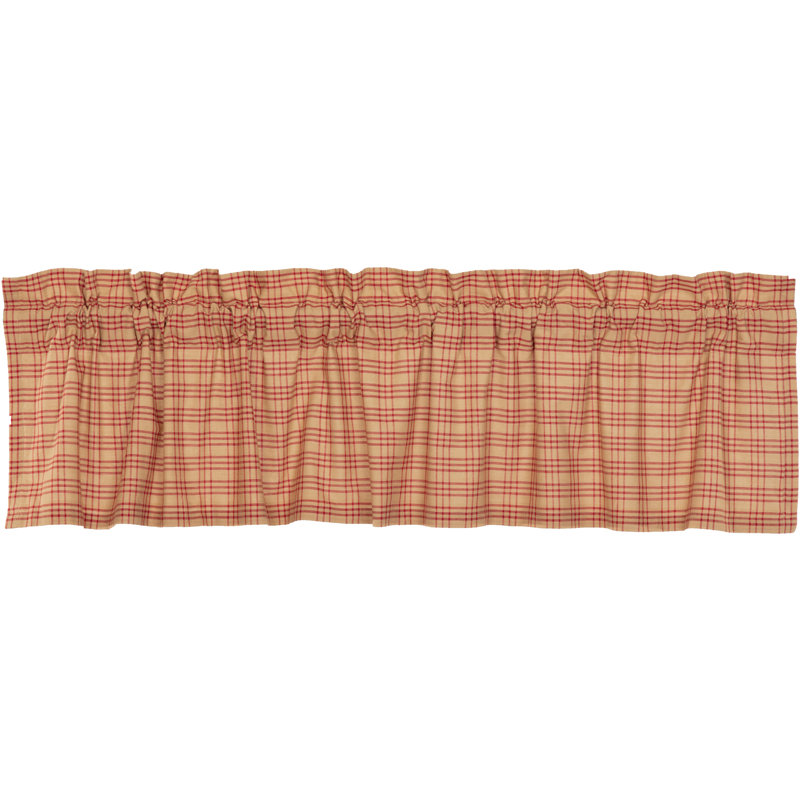 Cantonnière Surikova, l 72 po x L 16 po, Rouge champêtre / brun clair