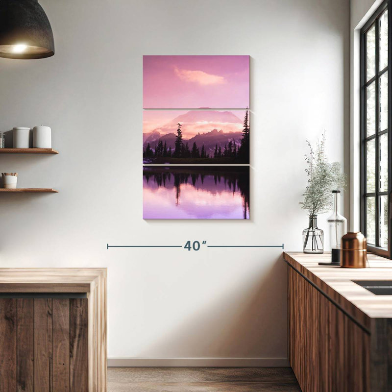 Alvord - Mont Rainier - coucher de soleil mauve, H 38 po x l 24 po