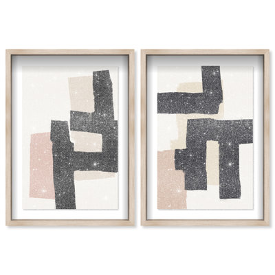 Nowhere Set Shadowbox Abstract Print by Oliver Gal, Black Frame, 10 x 15