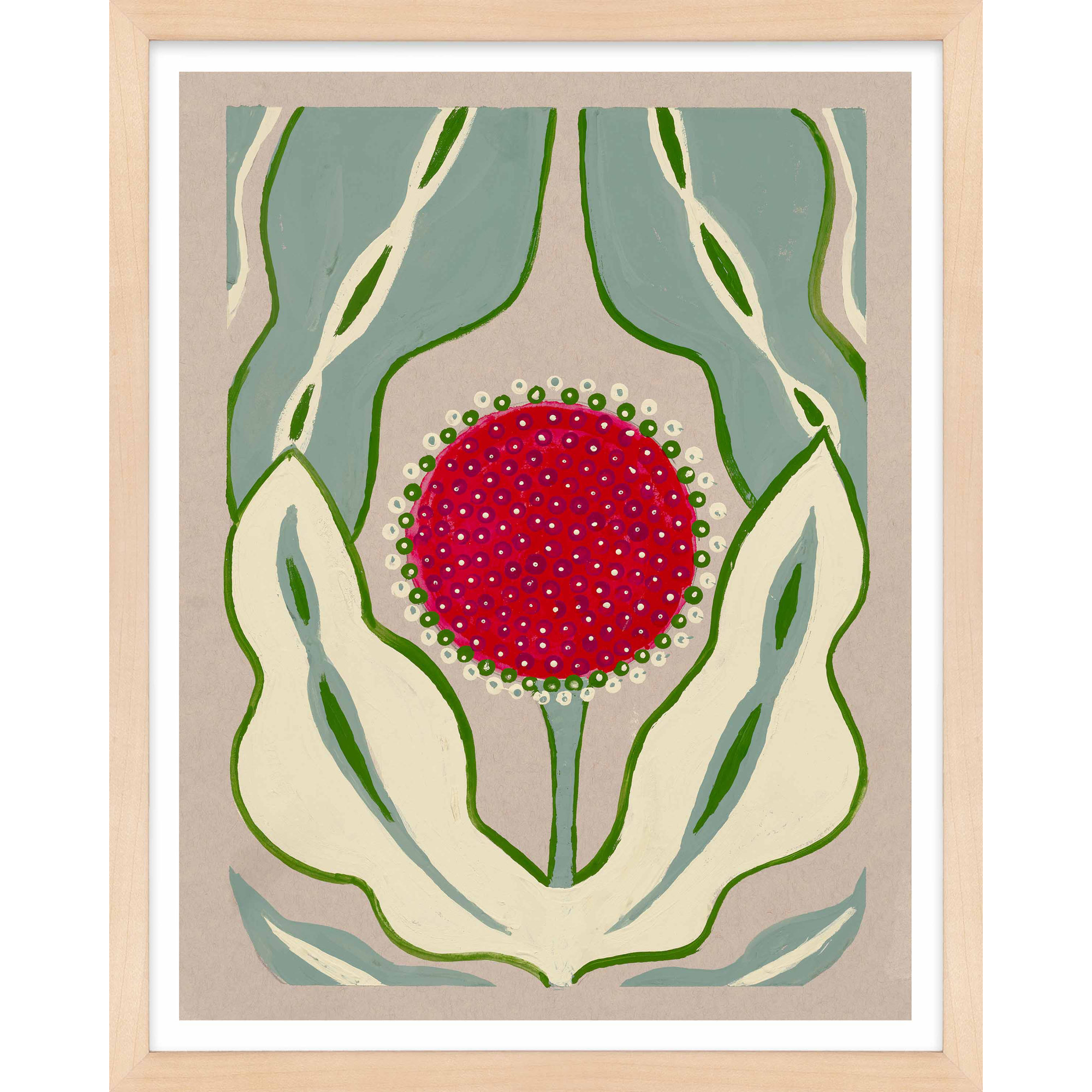 Magical Poppy 2 by Andrea Stokes, 25" H x 20" W x 1.25" D, Maple Framed Paper