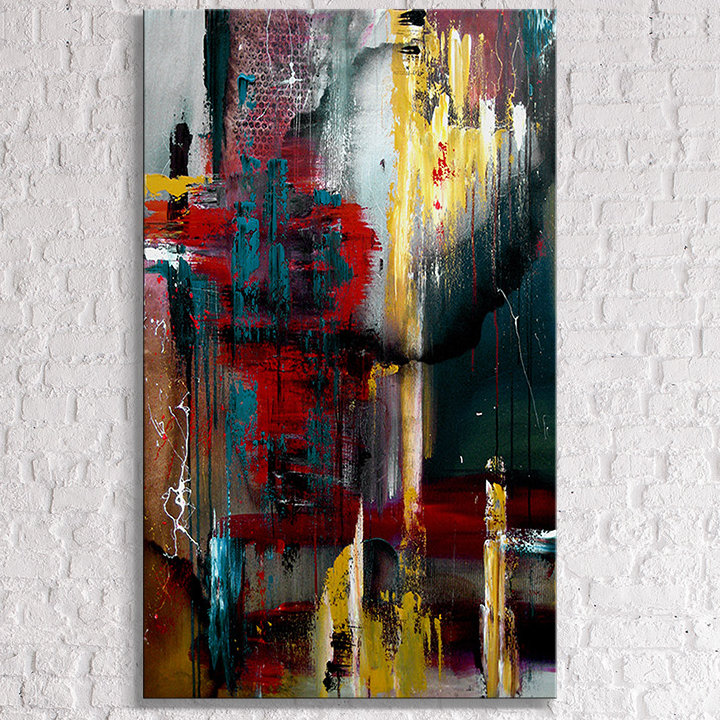 "D'accord à désaccord" par Tom Fedro, reproduction d'art sur toile tendue, H 48 po x l 28 po x P 1,5 po