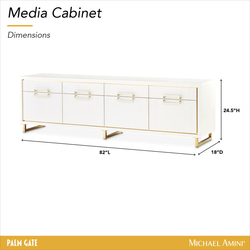 Palm Gate Media Cabinet - Cloud White