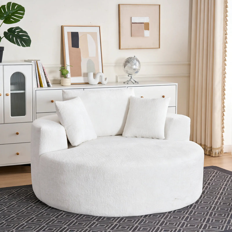  Fauteuil-lit en velours côtelé 53,9 po beige, sans assemblage, Beige