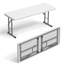 Table pliante étroite 4 pi ， Blanc-121100049-121100052