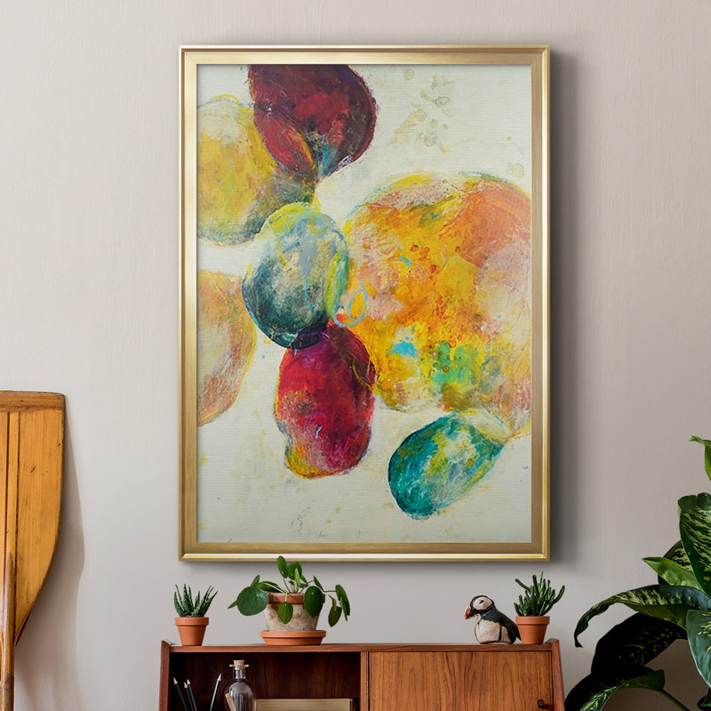 Earthy Fragments I - peinture à cadre unique, H 24,5 po x l 18,5 po x P 1 po, Or