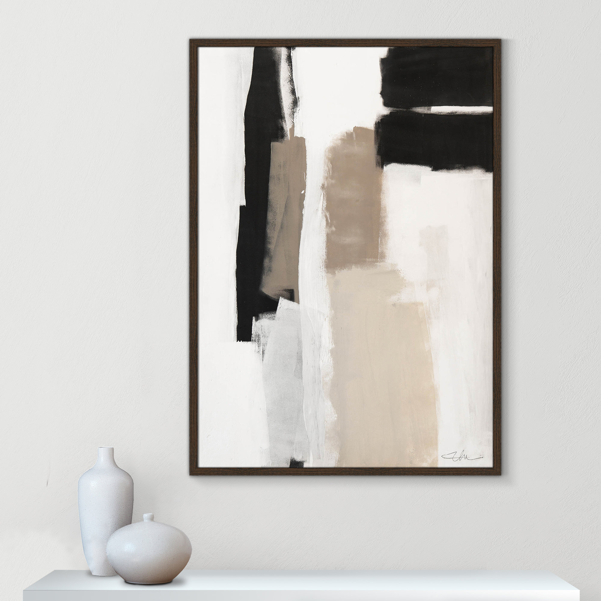 Earth Scapes II by Casa Fine Arts, 41.5" H x 29.5" W x 1.25" D, Walnut Slim Unmatted Picture Framed