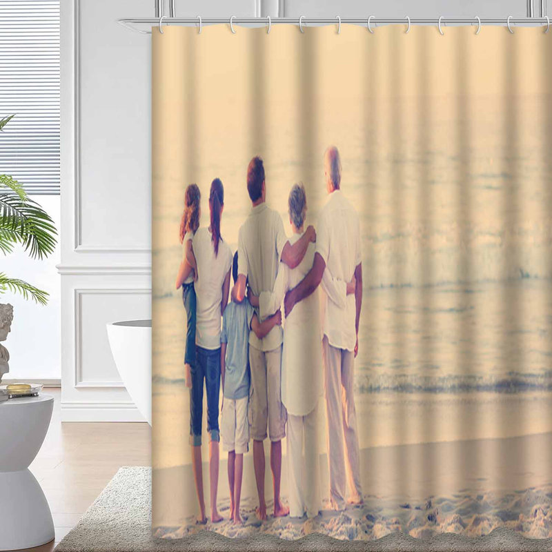 Rideau de douche Beautiful Family Beach, L 72 po x l 78 po