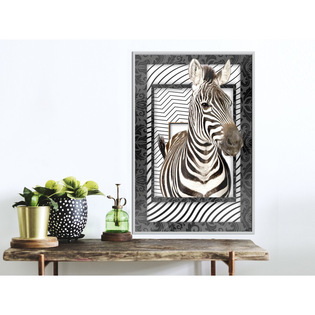 Gerahmtes Poster Zebra in the Frame