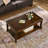 110"Retro brown coffee table made of solid wood