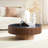35.43" W Round Sintered Stone and Manufactured Wood Coffee Table with Pedestal Base-2074942720-2074942725