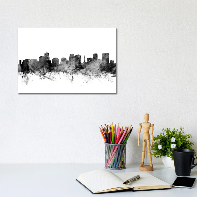 Orlando, Florida In Black & White by Michael Tompsett - Wrapped Canvas Gallery-Wrapped Canvas Giclée, 20.32 cm H x 30.48 cm W
