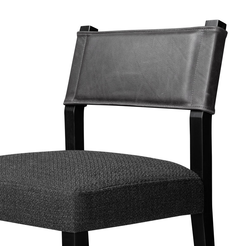 Ferris Stool, Black Ash, Palermo Black/Polyester Blend, Counter Stool (25.98" Seat Height)