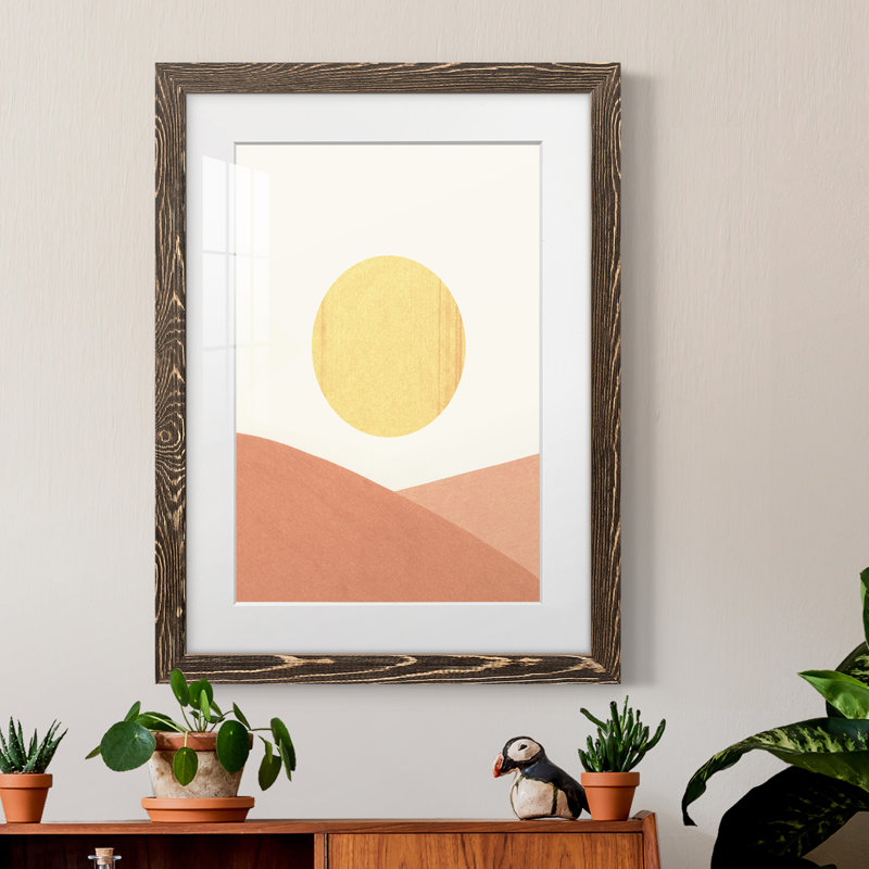 Simple Boho Sun I - toile encadrée de qualité supérieure - prête à être accrochée, H 37,5 po x l 27,5 po, Oui