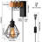 Modern Plug in Wood Cage Black Wall Pendant Lamp Industrial Rustic Retro Adjustable Light Fixture