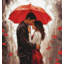 Ensemble de points de croix comptés sous le parapluie Couple romantique par Luca-S bu5047l